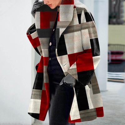 Chaqueta de Lana Estampada para Mujer
