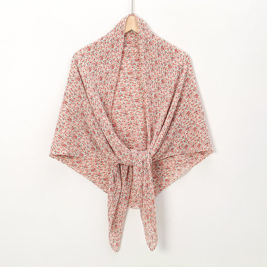 Pañuelo Cuadrado de Gasa Estampado Perla con Pliegues - Image 26