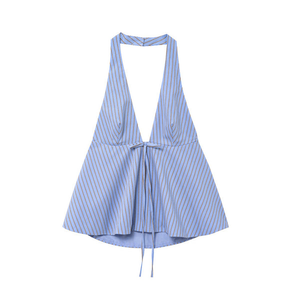 Top Escotado con Lazo Decorativo