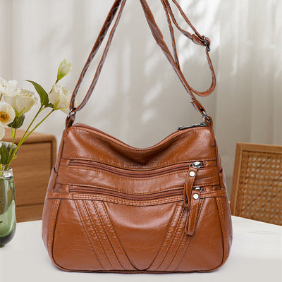 Bolso Bandolera de Cuero Suave para Mujer con Múltiples Compartimentos - Image 18