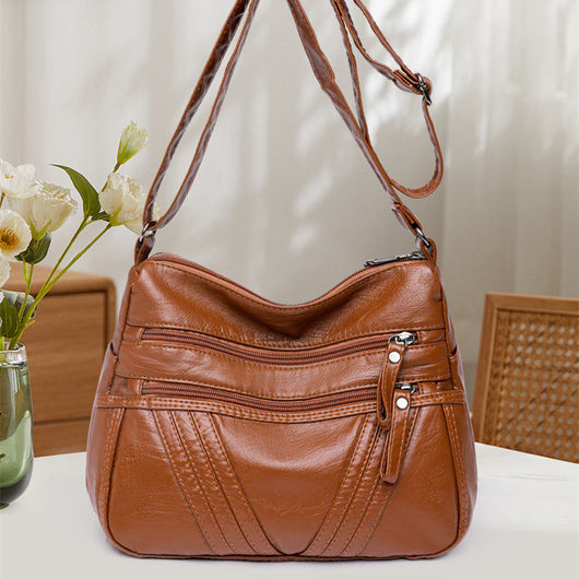 Bolso Bandolera de Cuero Suave para Mujer con Múltiples Compartimentos - Image 18