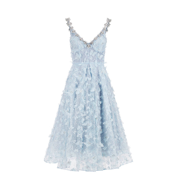 Vestido de Fiesta con Cristales y Tirantes para Compromisos y Celebraciones - Image 5
