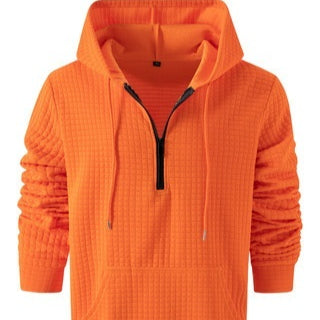 Sudadera Casual para Hombre con Diseño Jacquard Cuadros y Colores Sólidos