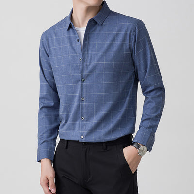 Camisa a Cuadros Otoño Hombre Cuello Cuadrado - Image 7