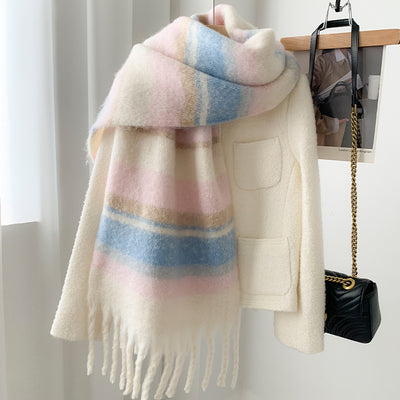 Bufanda Cuadros Mohair a Rayas para Mujer - Image 33