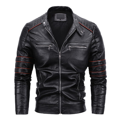 Chaqueta de Cuero para Motocicleta con Forro de Terciopelo Talla Grande - Image 7