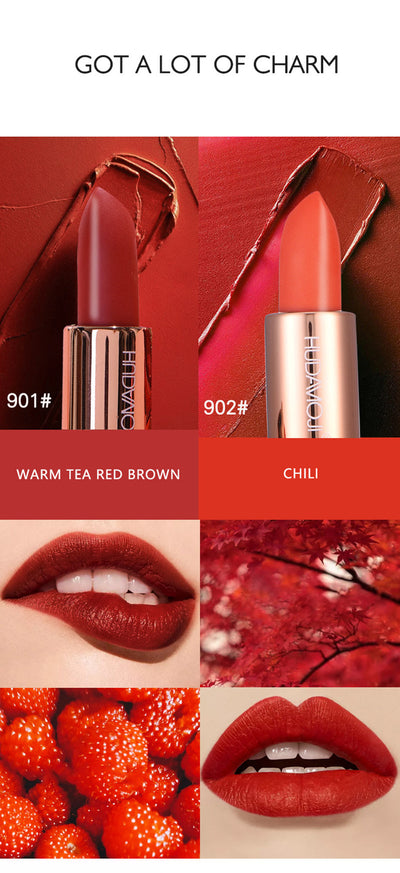 Labial Mate Rojo Terciopelo Larga Duración Resistente al Agua - Maquillaje Coreano Premium - Image 6
