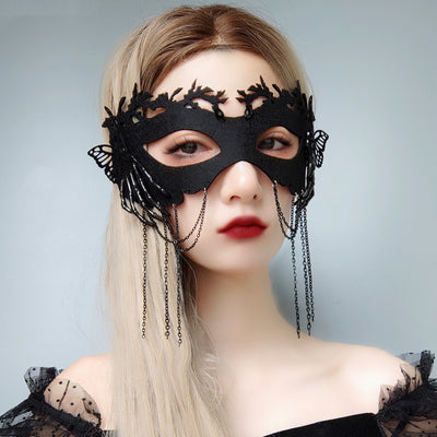 Máscara de Calavera Gótica con Huesos y Borlas para Disfraz de Halloween - Image 9