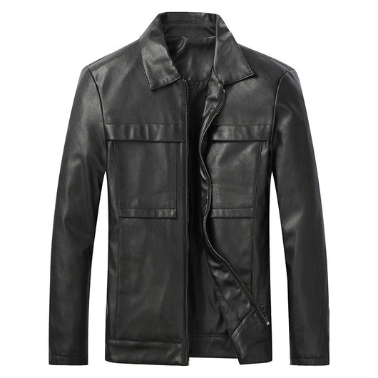Chaqueta de Cuero para Motociclista Slim Fit Casual - Image 2