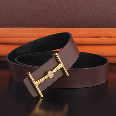 Cinturón de Cuero para Hombre con Hebilla Simple y Ajuste Juvenil - Image 6