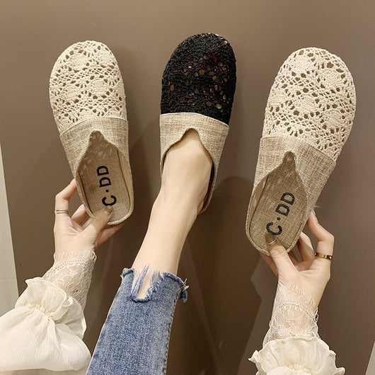 Sandalias de Lino sin Tacón con Diseño Calado - Image 11
