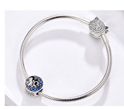 Pulsera de Plata Esterlina con Gatos Lunares y Perlas Dispersas - Image 12