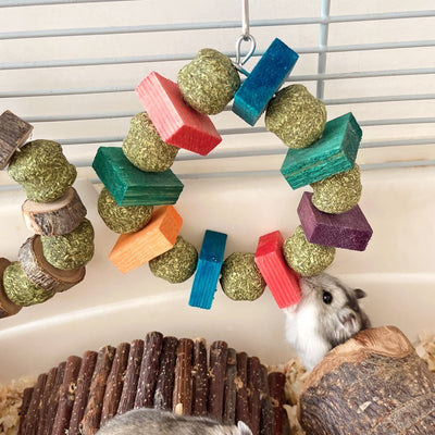 Juguete Mordedor Totoro para Hamster, Conejo y Cobaya - Bola de Paja y Rama de Manzano - Image 12