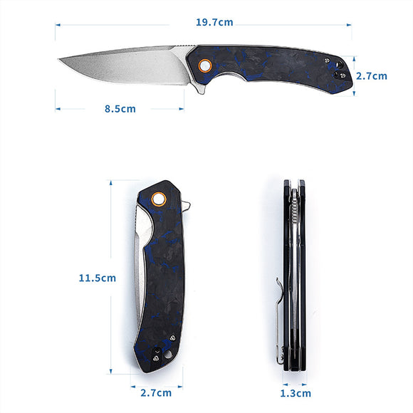 Cuchillo Plegable de Alta Dureza con Estuche de Transporte
