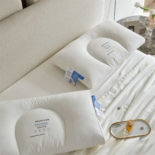 Almohada Alta de Algodón Lavable con Protección Antibacteriana - Image 9