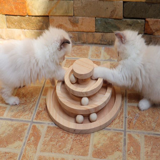 Juguete Interactivo de Tres Niveles para Gatos con Bolas de Madera - Image 7