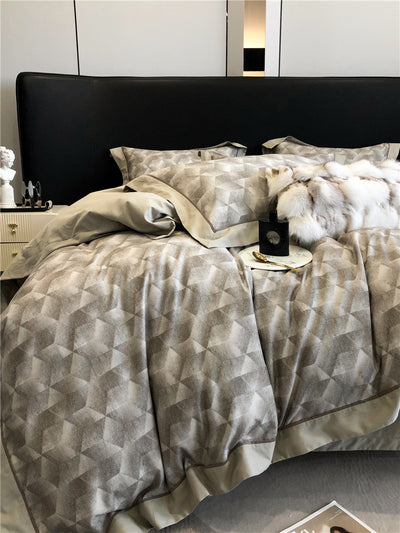 Juego de Cama de Algodón Pima de 4 Piezas Estampado - Image 9
