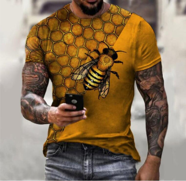 Camiseta Deportiva Slim Fit para Hombre - Talla Grande con Estampado Moderno