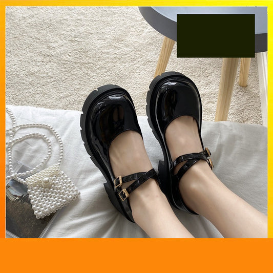 Zapatos de Cuero con Plataforma y Tacón Grueso Retro Primavera - Image 2