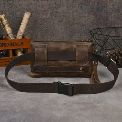 Bolsa de Pecho de Cuero Curtido al Vegetal para Hombre - Estilo Viajero - Image 17