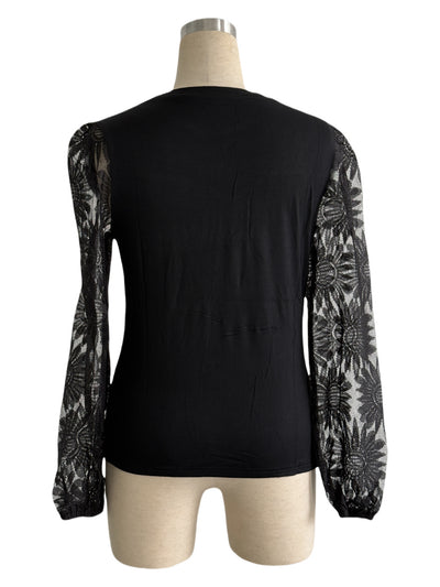 Blusa Elegante de Manga Abullonada con Encaje - Corte Slim Estilizador - Image 8