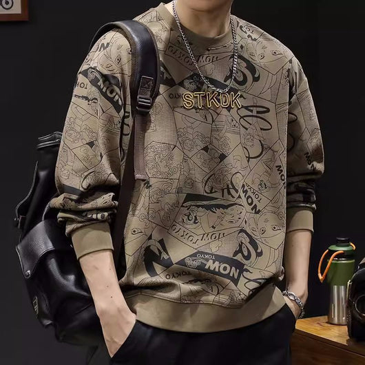 Sudadera Estampada Cuello Redondo Manga Larga para Hombre - Image 2