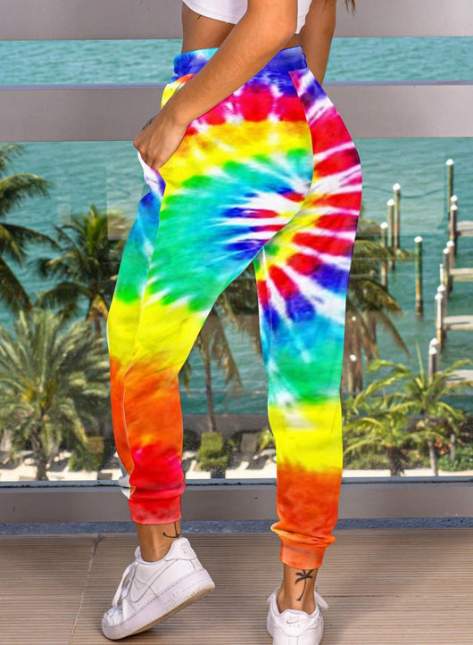 Pantalones Tie Dye Casual con Cordón para Mujer - Estilo Europeo - Image 6