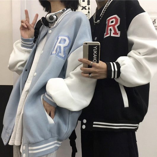 Chaqueta Hombre Estilo Urbano con Bordado de Letras Retro - Corte Oversize - Image 20
