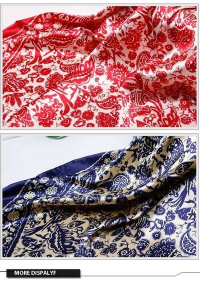 Pañuelo de Seda Artificial Cuadrado Pequeño Estilo Chino - Image 25