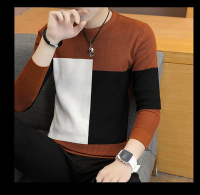 Suéter Tejido Cuello Redondo Estilo Coreano para Hombre - Image 15
