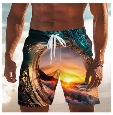 Shorts de Baño Casuales con Estampado Oceánico para Hombre - Image 8