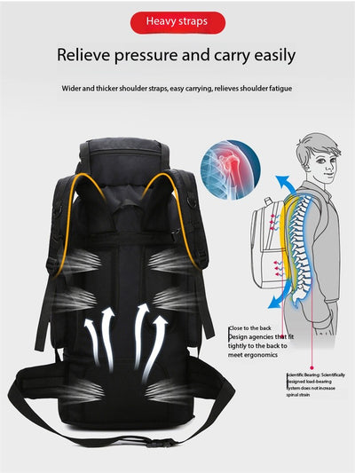 Mochila de Senderismo 90L XIYAHU - Resistente al Agua para Trekking y Acampada - Image 14