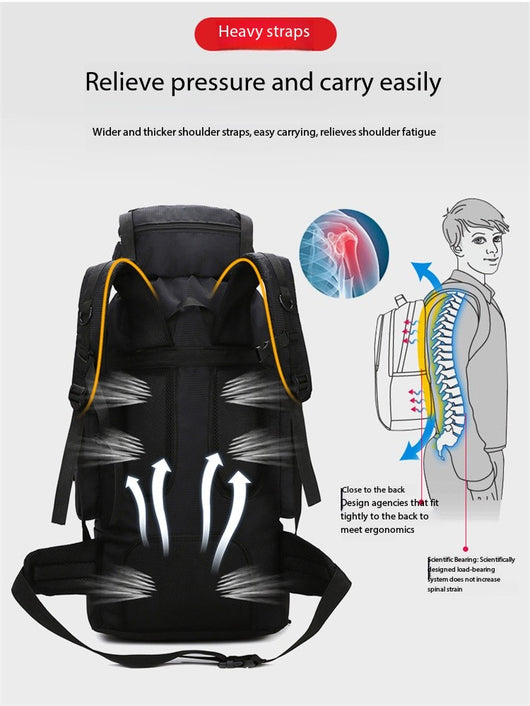 Mochila de Senderismo 90L XIYAHU - Resistente al Agua para Trekking y Acampada - Image 14
