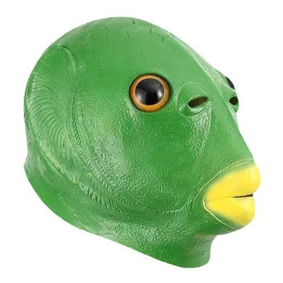 Máscara de Cabeza de Pez Verde - Disfraz Viral para Fiestas y Redes Sociales - Image 5