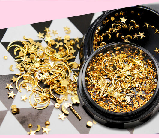 Joyería para Uñas de Aleación con Estrellas, Lunas y Diamantes - Image 7