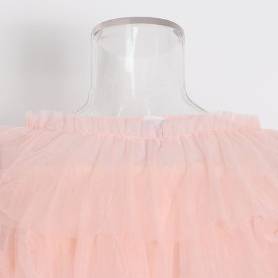 Blusa Mesh de Manga Larga con Cuello Redondo y Volantes Personalizables para Mujer - Image 13