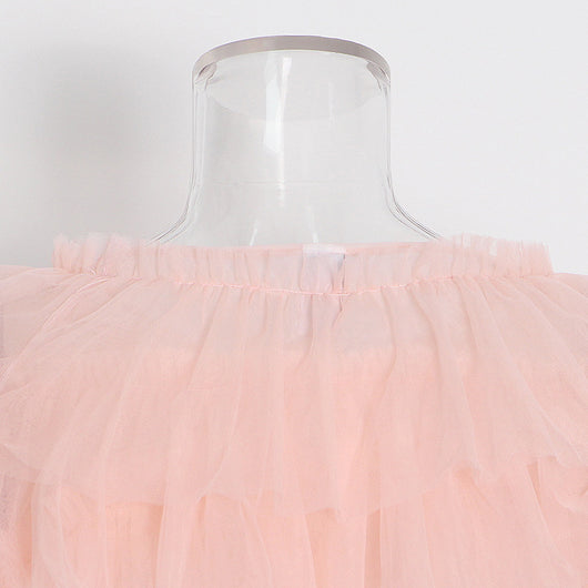 Blusa Mesh de Manga Larga con Cuello Redondo y Volantes Personalizables para Mujer - Image 13
