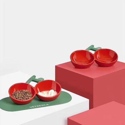 Comedero Doble Gato Cerámica Cherry Bowl - Image 4