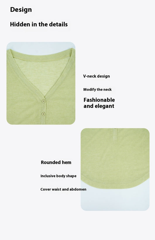 Blusa Yoga Suelta Cuello V Manga Larga con Efecto Drapeado - Image 27
