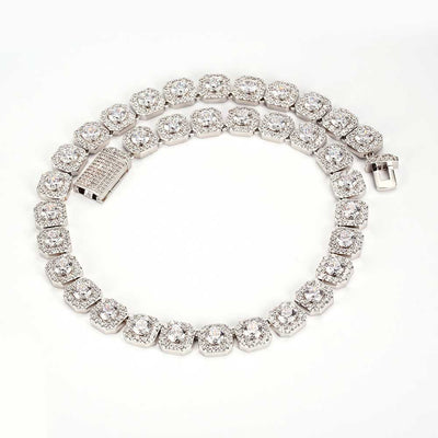 Cadena Hip Hop Cuadrada de Piedra de Caramelo - Collar y Pulsera - Image 27