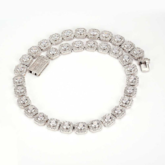 Cadena Hip Hop Cuadrada de Piedra de Caramelo - Collar y Pulsera - Image 27