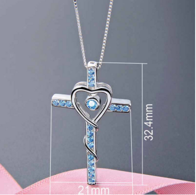 Collar Colgante Cruz Plata 925 con Circonitas para Mujer - Image 5