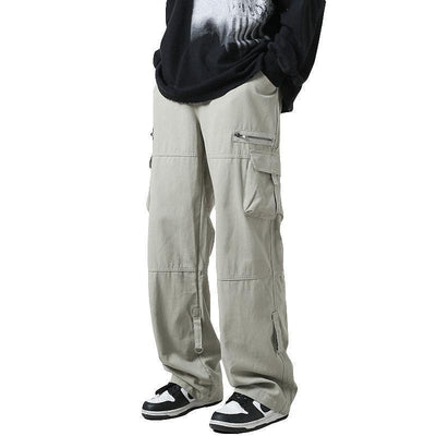 Pantalón Cargo Verde Claro de Bolsillos Múltiples Corte Recto Holgado - Image 2
