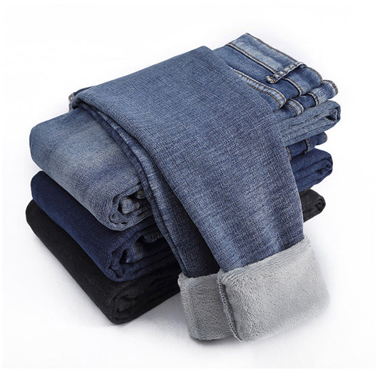 Jeans Térmicos Ajustados de Cintura Alta para Otoño e Invierno - Image 2