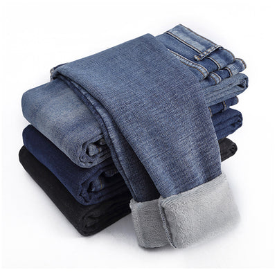 Jeans Térmicos Ajustados de Cintura Alta para Otoño e Invierno - Image 2
