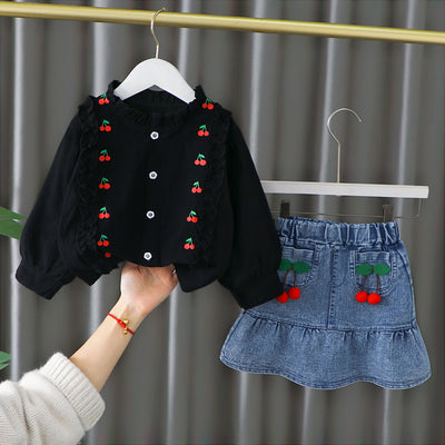 Conjunto de Falda y Pantalón Infantil Estilo Coreano Primavera - Image 29