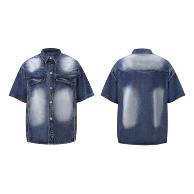 Conjunto Denim Lavado: Camisa y Capris de Diseño Premium - Image 30