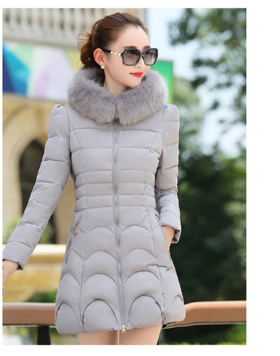 Abrigo Acolchado Slim Fit Invierno con Cuello de Pelaje Grande - Image 8