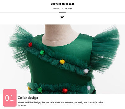 Vestido de Princesa Navideño con Lazo para Niña - Image 12