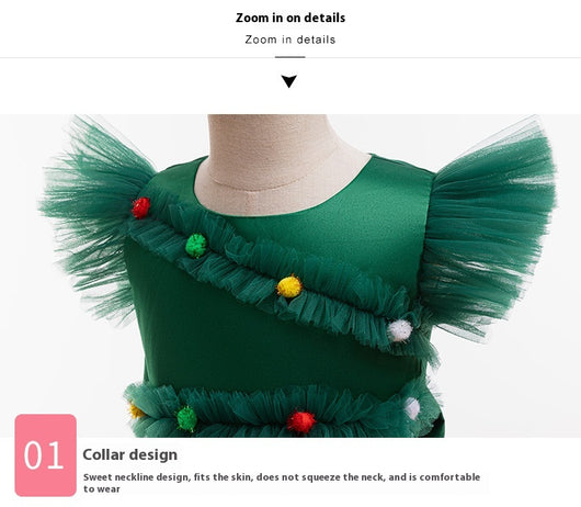 Vestido de Princesa Navideño con Lazo para Niña - Image 12
